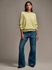 Lime Green Soft Touch Crew Neck Knitted Sweatshirt - Image 2 of 9