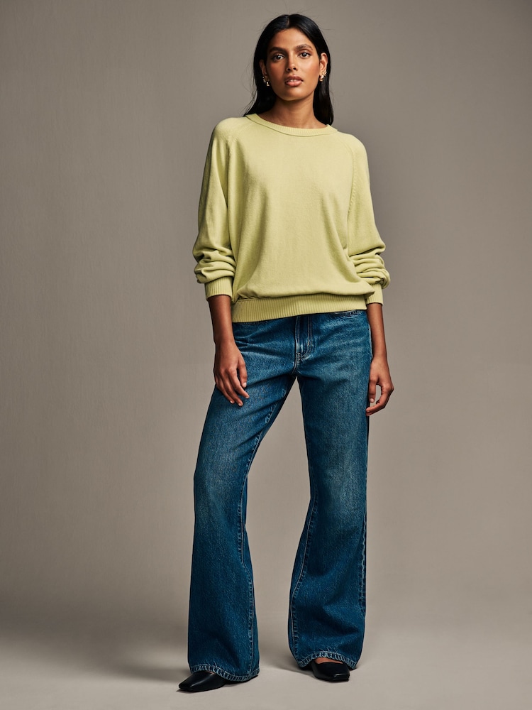 Lime Green Soft Touch Crew Neck Knitted Sweatshirt - Image 2 of 9