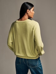 Lime Green Soft Touch Crew Neck Knitted Sweatshirt - Image 3 of 9