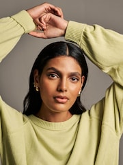 Lime Green Soft Touch Crew Neck Knitted Sweatshirt - Image 5 of 9