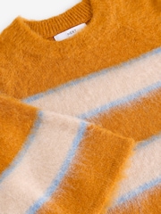 Orange Stripe Brushed Knitted T-Shirt - Image 6 of 7