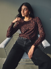Animal Bourgogne - Col rond Manches longues Pattern Knitted Pull - Image 3 of 8