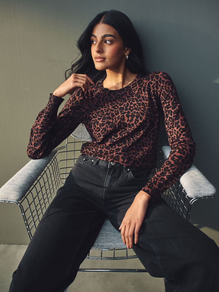 Animal Bourgogne - Col rond Manches longues Pattern Knitted Pull - Image 3 of 8