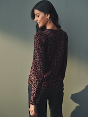 Animal Bourgogne - Col rond Manches longues Pattern Knitted Pull - Image 4 of 8