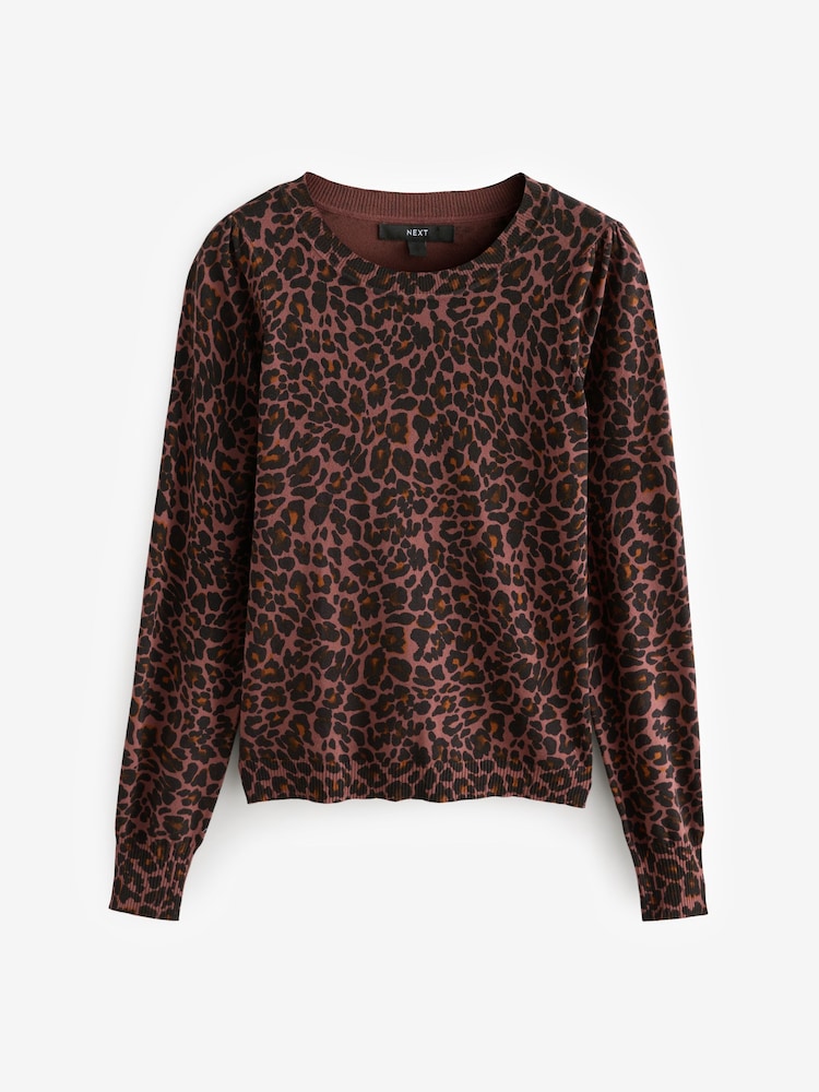 Animal Bourgogne - Col rond Manches longues Pattern Knitted Pull - Image 6 of 8