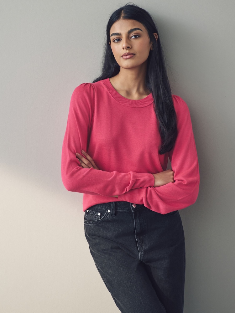 Pink Bright - Crew Neck Long Sleeve Jumper - Image 8 of 8 Pink Bright - Crew Neck Long Sleeve Jumper - Image 8 of 8