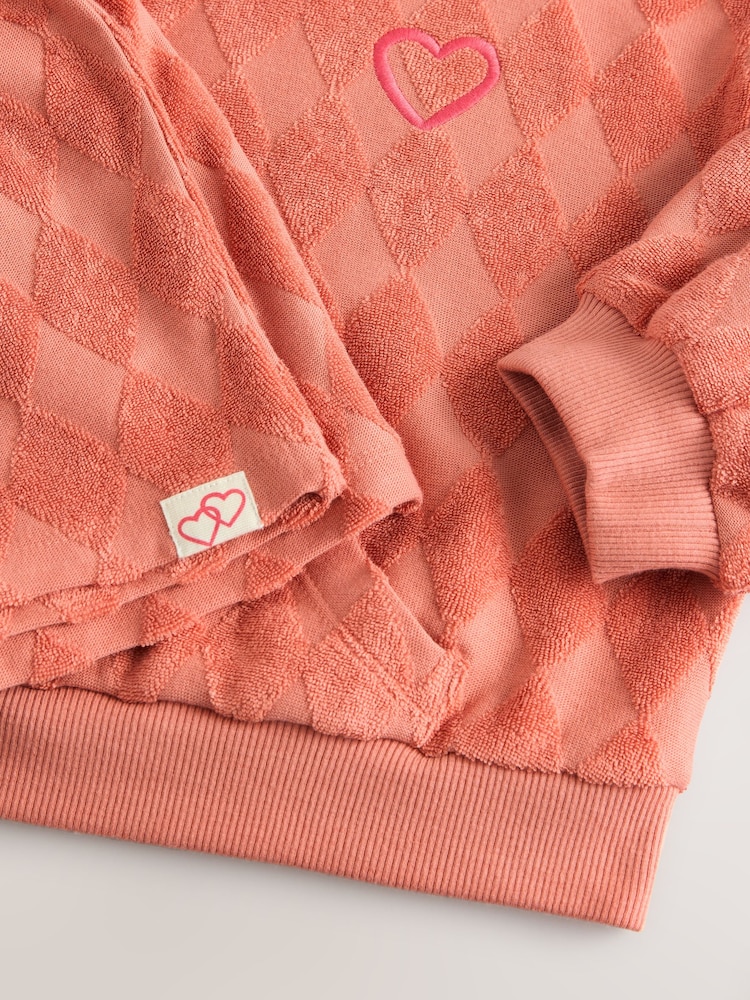 Orange Towelling Crew 100% Cotton Sweatshirt & Shorts Set (3mths-7yrs) - Image 9 of 9