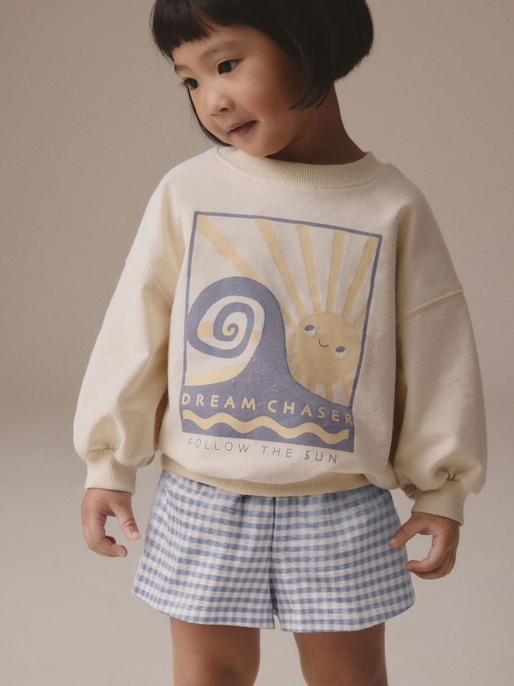 Blau - Vichy-Karo 100 % Baumwolle Top & Shorts Set (3 Monate bis 7 Jahre) - Bild 1 von 8 Blau - Vichy-Karo 100 % Baumwolle Top & Shorts Set (3 Monate bis 7 Jahre) - Bild 1 von 8
