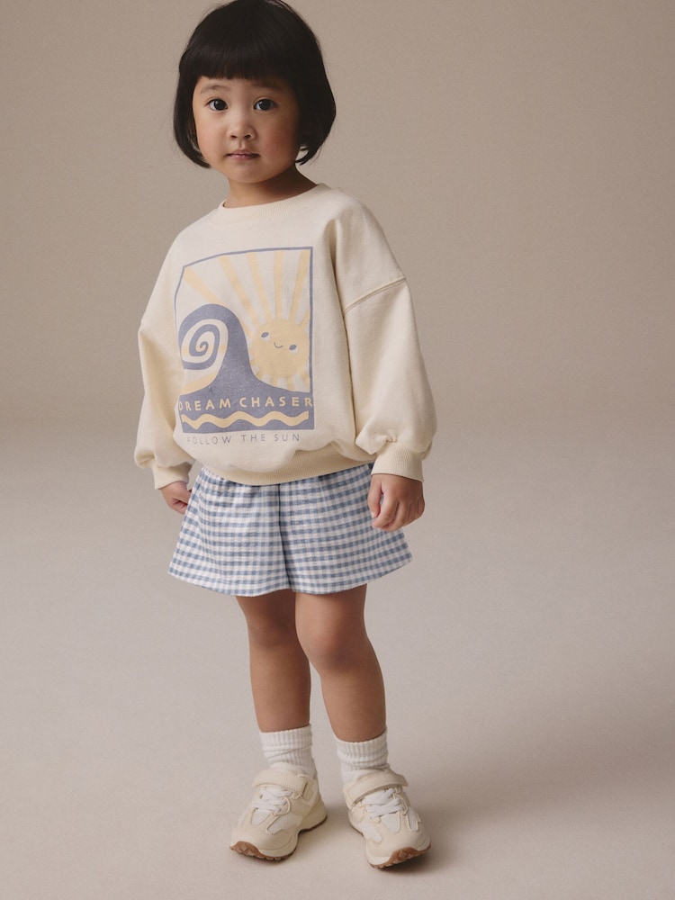 Blue Gingham 100% Cotton Top & Shorts Set (3mths-7yrs) - Image 2 of 8