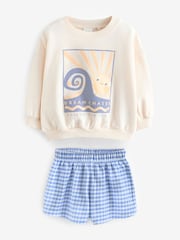 Blue Gingham 100% Cotton Top & Shorts Set (3mths-7yrs) - Image 5 of 8