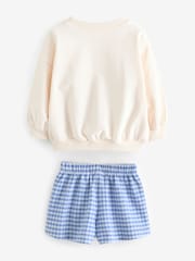 Blue Gingham 100% Cotton Top & Shorts Set (3mths-7yrs) - Image 6 of 8