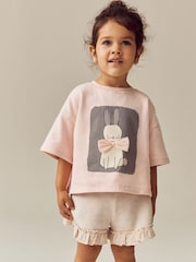 Pink Bunny 100% Cotton Top & Shorts Set (3mths-7yrs) - Image 1 of 8