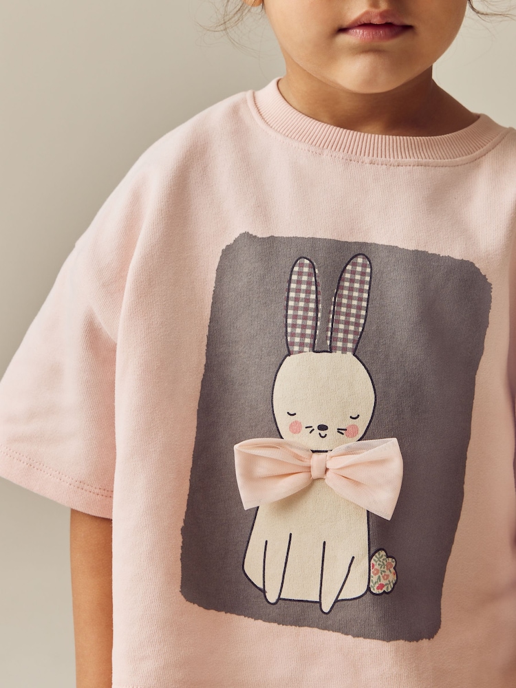Pink Bunny 100% Cotton Top & Shorts Set (3mths-7yrs) - Image 4 of 8