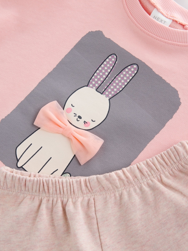 Pink Bunny 100% Cotton Top & Shorts Set (3mths-7yrs) - Image 7 of 8