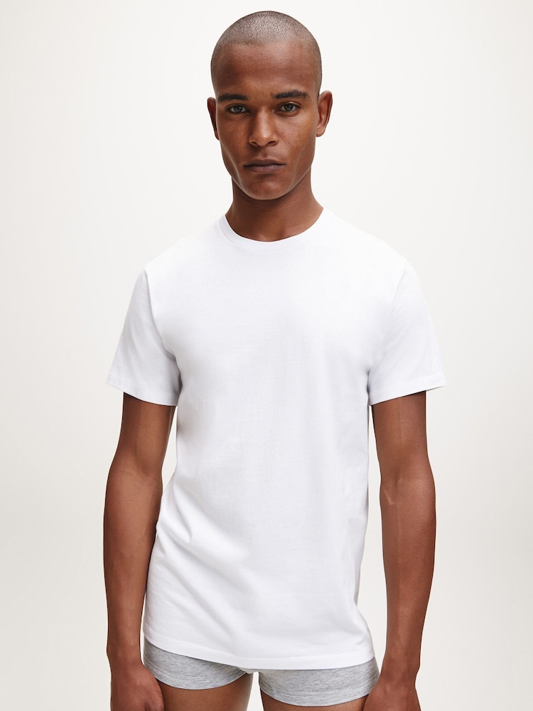 Calvin Klein Grey 100% Cotton Short Sleeves Crew Neck T-Shirts 3 Pack - Image 2 of 6