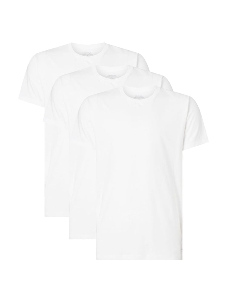 Calvin Klein White 100% Cotton Short Sleeves Crew Neck T-Shirts 3 Pack - Image 1 of 4