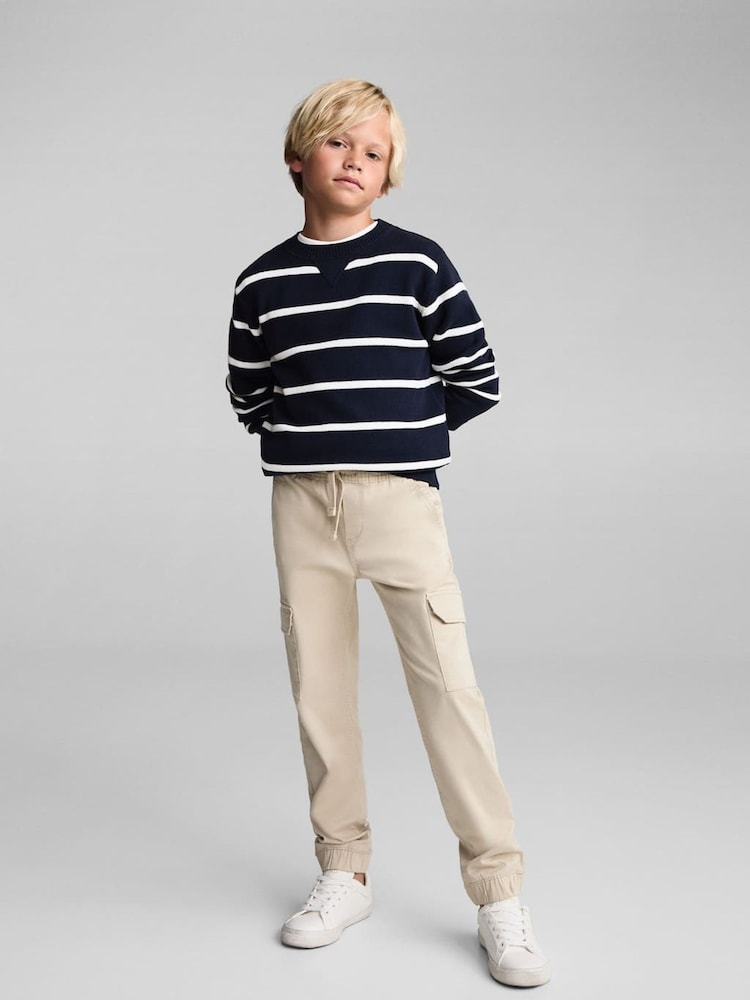 Mango Navy Boys Striped Knitted Jumper - Image 1 of 5 Mango Navy Boys Striped Knitted Jumper - Image 1 of 5