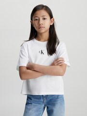 Calvin Klein White 100% Cotton Logo Boxy T-Shirt - Image 2 of 9