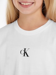 Calvin Klein White 100% Cotton Logo Boxy T-Shirt - Image 6 of 9