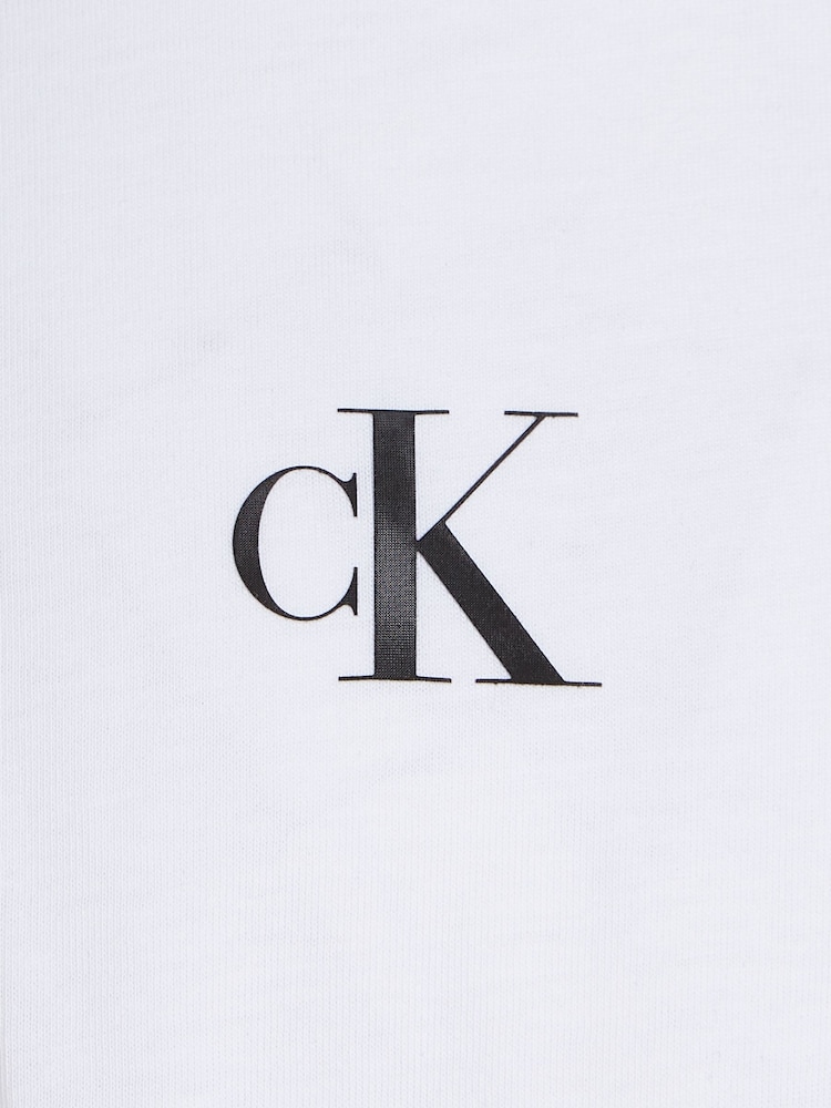 Calvin Klein White 100% Cotton Logo Boxy T-Shirt - Image 9 of 9