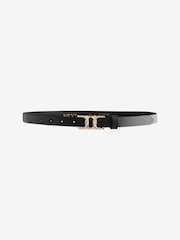 Svart - Statement Buckle Skinny Leather Skärp - Bild 1 av 2