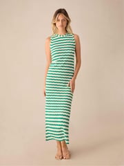 Ro&Zo Green Stripe Column Knit Dress - Image 3 of 5