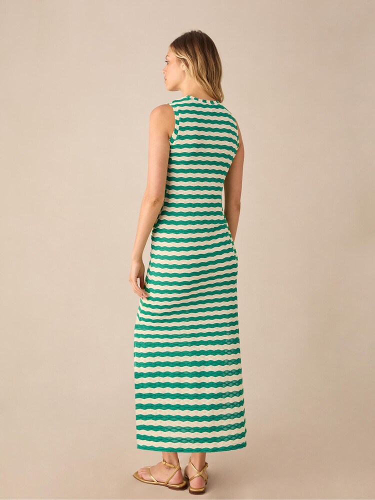 Ro&Zo Green Stripe Column Knit Dress - Image 5 of 5 Ro&Zo Green Stripe Column Knit Dress - Image 5 of 5