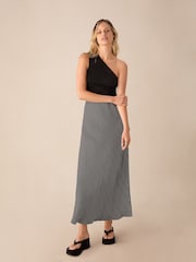Ro&Zo Black Mono Polka Dot Print Satin Skirt - Image 1 of 3