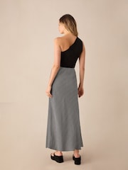 Ro&Zo Black Mono Polka Dot Print Satin Skirt - Image 3 of 3