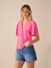 Ro&Zo Pink Flutter Sleeve Top - Image 2 of 4
