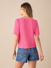 Ro&Zo Pink Flutter Sleeve Top - Image 4 of 4