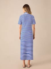 Ro&Zo Blue Stripe Knit Collared Dress - Image 5 of 6