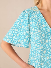 Ro&Zo Blue Flutter Sleeve Top - Image 3 of 4