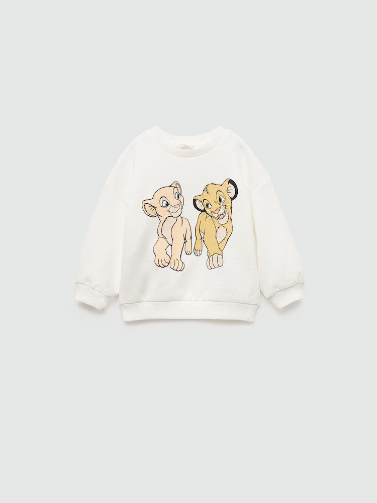Mango Cream Lion King 100% Cotton Sweatshirt - Image 1 of 3 Mango Cream Lion King 100% Cotton Sweatshirt - Image 1 of 3