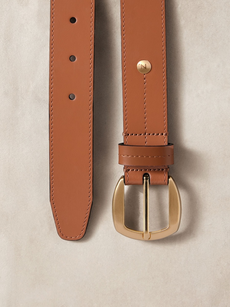 Lichtbruin - Regular Premium Made In Italy Casual Leather Belt - Image 4 of 5