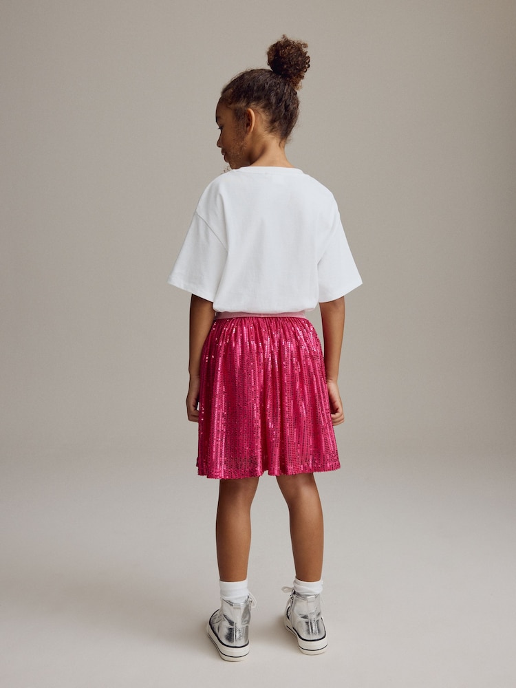 Pink Sequin Pull On Skirt (3-16yrs) - Image 2 of 3