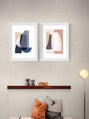 East End Prints White Columba Abstract Set of 2 by Anna Mainz - Image 1 of 2