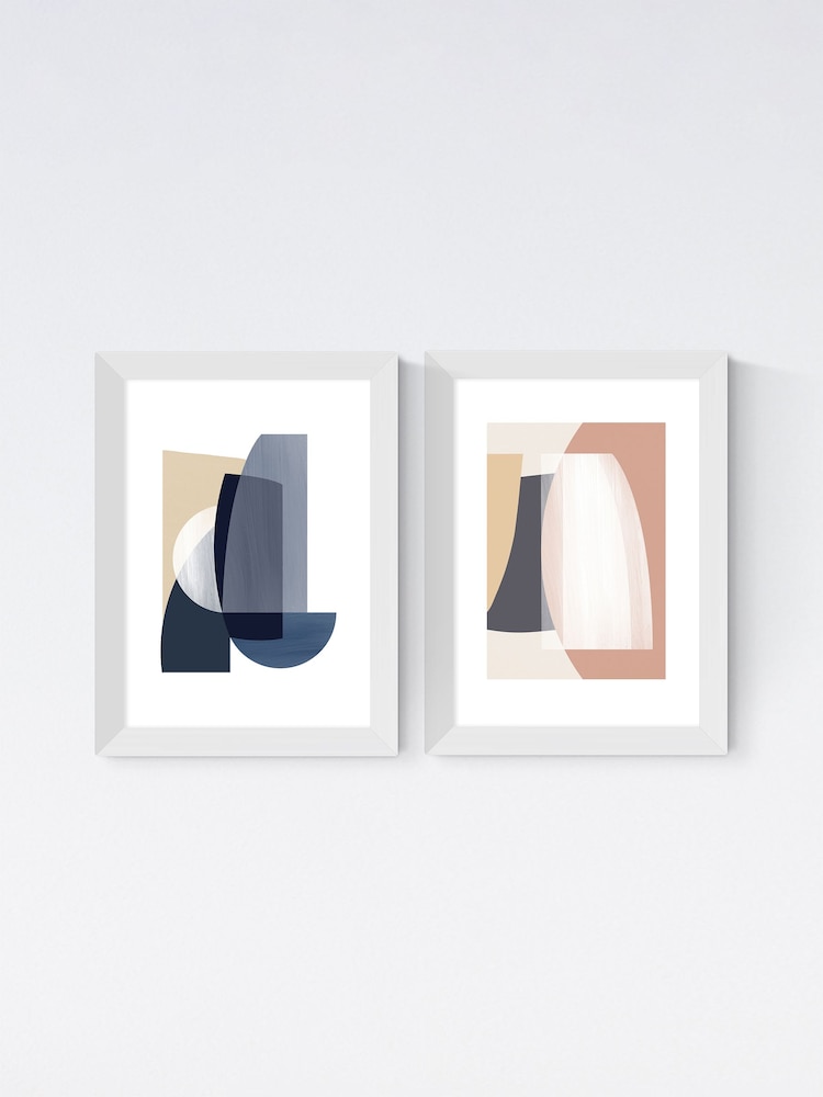 East End Prints White Columba Abstract Set of 2 by Anna Mainz - Image 2 of 2