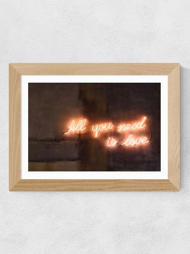 East End Prints Oak All You Need Is Love Neon Wall Art by Honeymoon Hotel - Image 2 of 3 East End Prints Oak All You Need Is Love Neon Wall Art by Honeymoon Hotel - Image 2 of 3