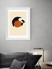 East End Prints White Sleepy Black & White Cat by Sifa Mustafa - Image 1 of 3