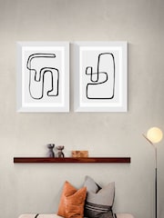 East End Prints Set of 2 White Arla Abstract Knots by Rafael Farias - Image 2 of 2