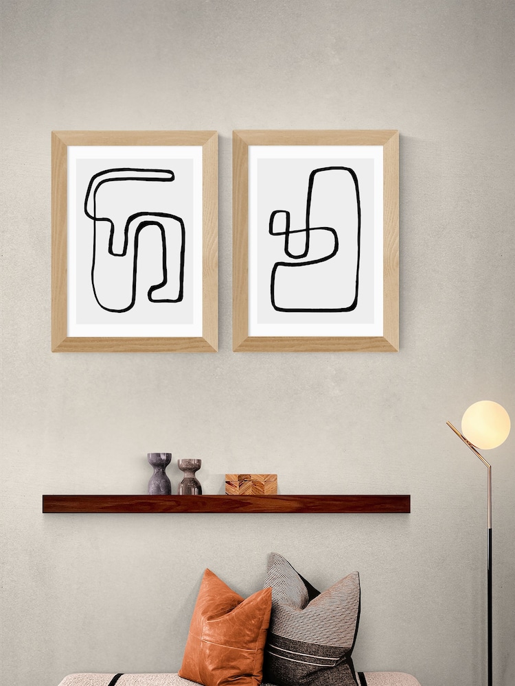 East End Prints Set of 2 Oak Arla Abstract Knots by Rafael Farias - Image 2 of 2