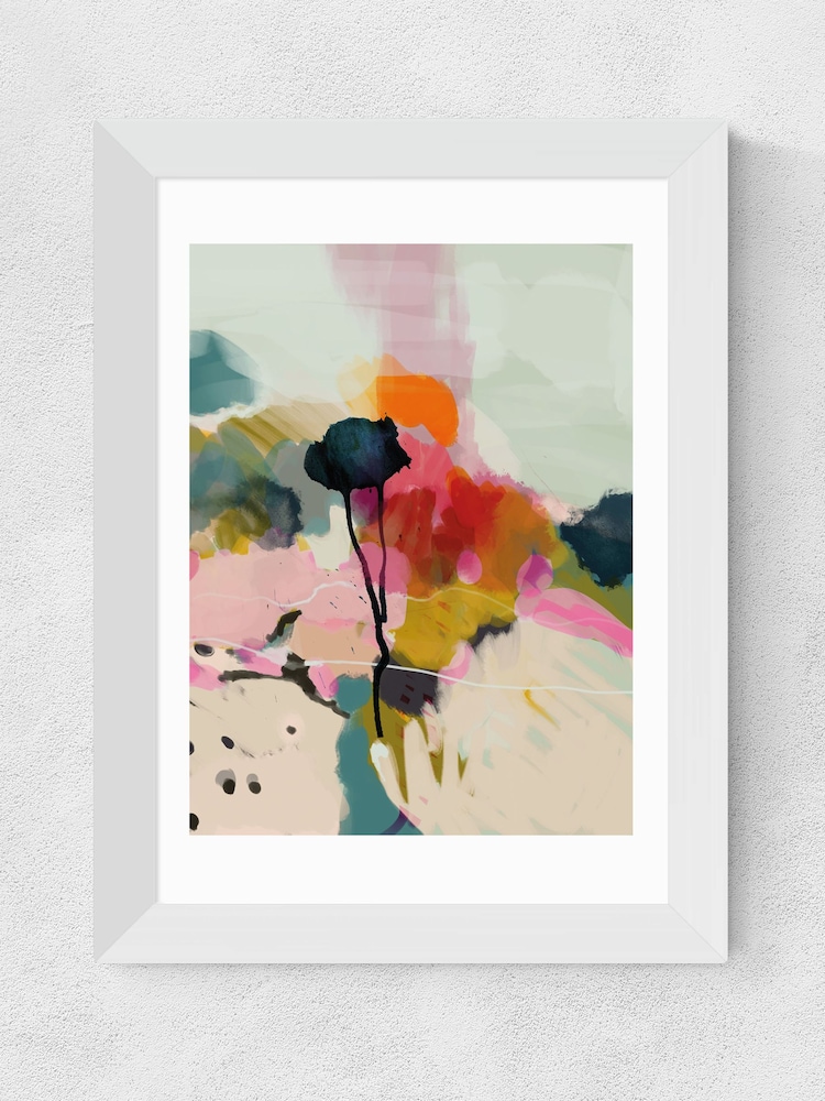 East End Prints White Floral Abstract Landscape by Ana Rut Bre Wall Art - Image 2 of 3