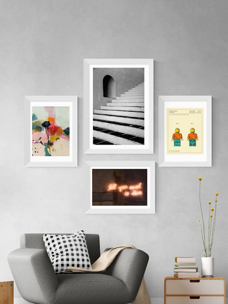 East End Prints White Floral Abstract Landscape by Ana Rut Bre Wall Art - Image 3 of 3