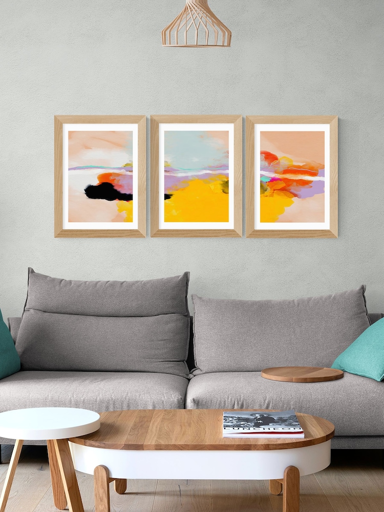 East End Prints Oak Multicolour Set of 3 by Ana Rut Bre - Image 1 of 2