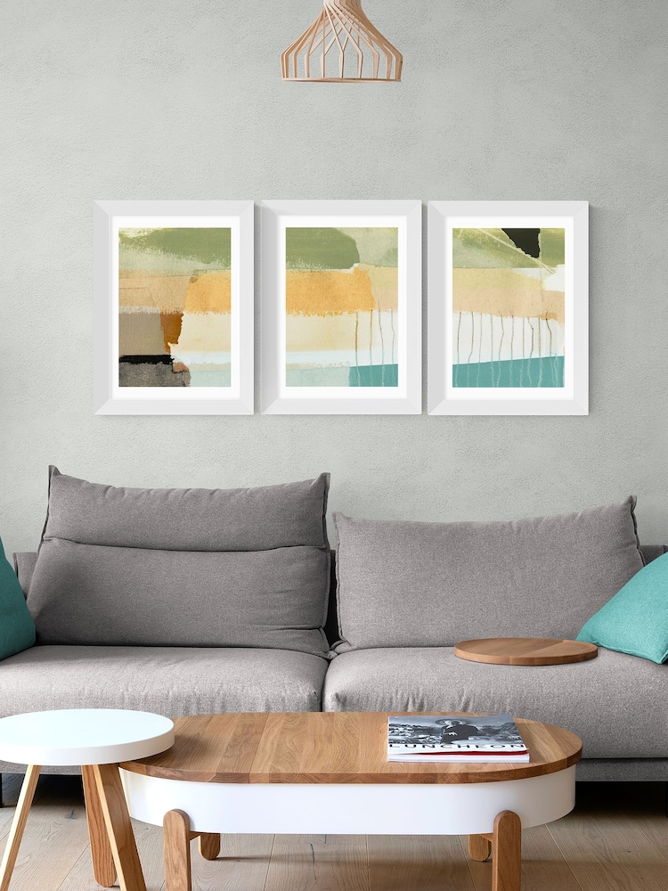 East End Prints White Alive Set of 3 by Dan Hobday - Image 1 of 2