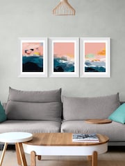 East End Prints White Abstract Landscape Set of 3 by Ana Rut Bre - Image 1 of 2