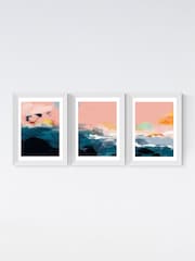East End Prints White Abstract Landscape Set of 3 by Ana Rut Bre - Image 2 of 2