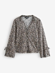 Leopard Print Long Sleeve Mesh Shirt - Image 5 of 7