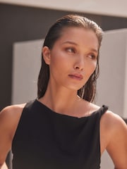 Black Twist Shoulder Jersey Top - Image 4 of 8
